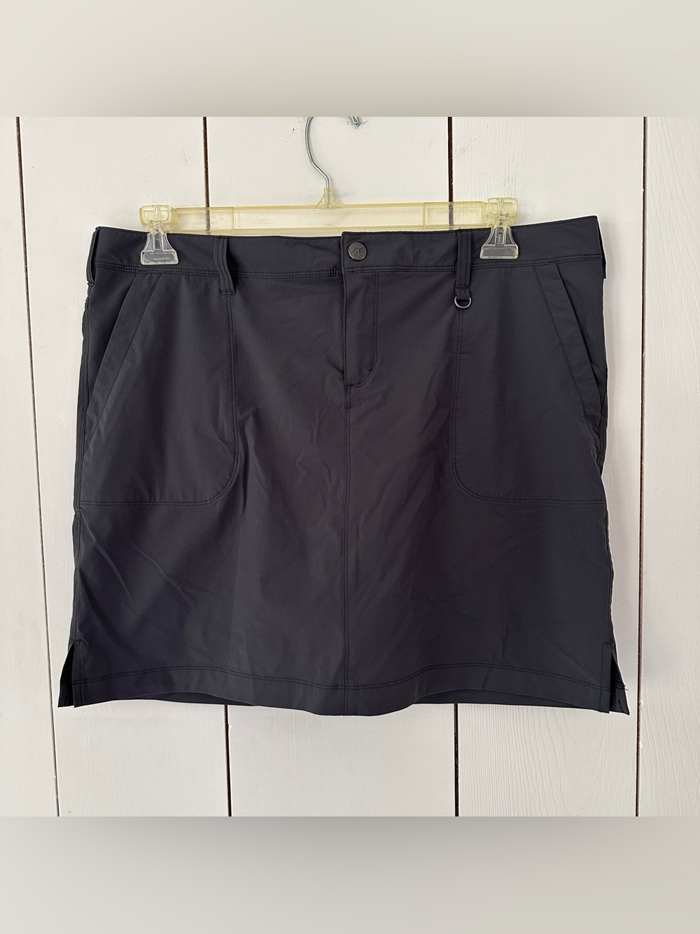REI Women’s Sz 14 Nylon Skort Skirt Gray Drawstring Gorpcore